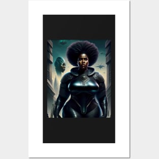 Curves in Space: Afrofuturistic Tee T-Shirt Posters and Art